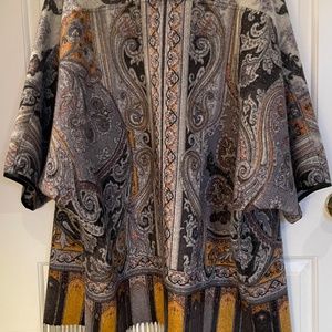 J. McLaughlin Reversible Wool Jacket/Poncho O/S
